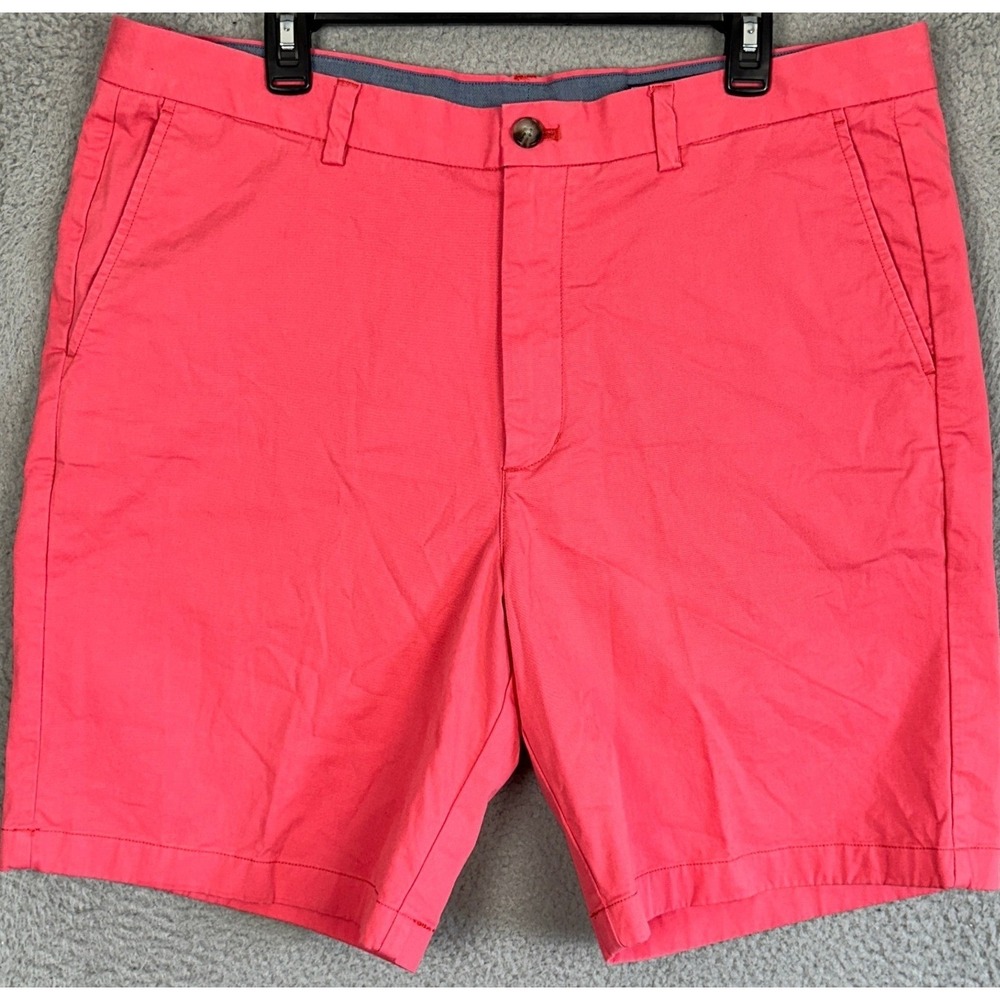 Vineyard Vines Breaker Shorts Mens 38 Coral Pink Khaki Chino Casual Stretch Logo